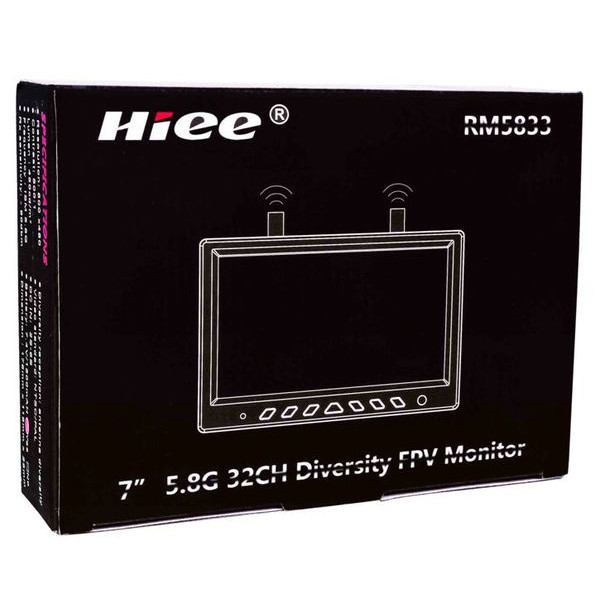 Дисплей FPV 7" HIEE RM5833B з двома приймачами 5.8GHz 32 канали та акумулятором